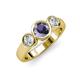 2 - Naava Iolite and Diamond Three Stone Engagement Ring 