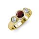 2 - Naava Red Garnet and Diamond Three Stone Engagement Ring 