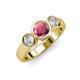 2 - Naava Rhodolite Garnet and Diamond Three Stone Engagement Ring 