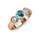 2 - Naava London Blue Topaz and Diamond Three Stone Engagement Ring 