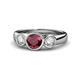 1 - Naava Ruby and Diamond Three Stone Engagement Ring 
