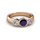 3 - Naava Blue Sapphire and Diamond Three Stone Engagement Ring 