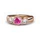 1 - Naava Pink Sapphire and Diamond Three Stone Engagement Ring 