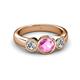 3 - Naava Pink Sapphire and Diamond Three Stone Engagement Ring 