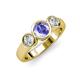 2 - Naava Tanzanite and Diamond Three Stone Engagement Ring 
