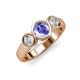 2 - Naava Tanzanite and Diamond Three Stone Engagement Ring 