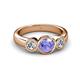 3 - Naava Tanzanite and Diamond Three Stone Engagement Ring 