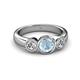 3 - Naava Aquamarine and Diamond Three Stone Engagement Ring 