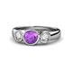 1 - Naava Amethyst and Diamond Three Stone Engagement Ring 