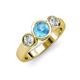 2 - Naava Blue Topaz and Diamond Three Stone Engagement Ring 