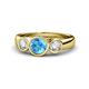 1 - Naava Blue Topaz and Diamond Three Stone Engagement Ring 