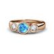 1 - Naava Blue Topaz and Diamond Three Stone Engagement Ring 
