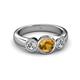 3 - Naava Citrine and Diamond Three Stone Engagement Ring 