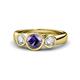 1 - Naava Iolite and Diamond Three Stone Engagement Ring 
