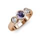 2 - Naava Iolite and Diamond Three Stone Engagement Ring 