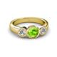 3 - Naava Peridot and Diamond Three Stone Engagement Ring 