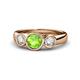 1 - Naava Peridot and Diamond Three Stone Engagement Ring 