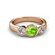 3 - Naava Peridot and Diamond Three Stone Engagement Ring 
