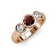 2 - Naava Red Garnet and Diamond Three Stone Engagement Ring 