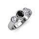 2 - Naava Black and White Diamond Three Stone Engagement Ring 