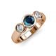 2 - Naava Blue and White Diamond Three Stone Engagement Ring 
