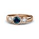 1 - Naava Blue and White Diamond Three Stone Engagement Ring 
