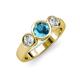 2 - Naava London Blue Topaz and Diamond Three Stone Engagement Ring 
