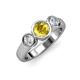 2 - Naava Yellow Sapphire and Diamond Three Stone Engagement Ring 