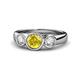 1 - Naava Yellow Sapphire and Diamond Three Stone Engagement Ring 