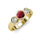 2 - Naava Ruby and Diamond Three Stone Engagement Ring 