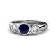 1 - Naava Blue Sapphire and Diamond Three Stone Engagement Ring 