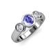 2 - Naava Tanzanite and Diamond Three Stone Engagement Ring 