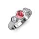 2 - Naava Pink Tourmaline and Diamond Three Stone Engagement Ring 