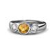 1 - Naava Citrine and Diamond Three Stone Engagement Ring 