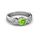 3 - Naava Peridot and Diamond Three Stone Engagement Ring 