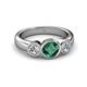 3 - Naava Emerald and Diamond Three Stone Engagement Ring 