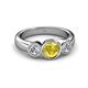 3 - Naava Yellow Sapphire and Diamond Three Stone Engagement Ring 