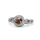 1 - Hana Signature Smoky Quartz and Diamond Halo Engagement Ring 