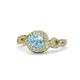 1 - Hana Signature Aquamarine and Diamond Halo Engagement Ring 