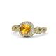 1 - Hana Signature Citrine and Diamond Halo Engagement Ring 