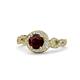 1 - Hana Signature Red Garnet and Diamond Halo Engagement Ring 