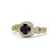 1 - Hana Signature Black and White Diamond Halo Engagement Ring 