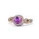 1 - Hana Signature Amethyst and Diamond Halo Engagement Ring 
