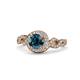 1 - Hana Signature Blue and White Diamond Halo Engagement Ring 