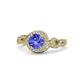 1 - Hana Signature Tanzanite and Diamond Halo Engagement Ring 