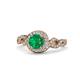 1 - Hana Signature Emerald and Diamond Halo Engagement Ring 