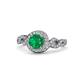1 - Hana Signature Emerald and Diamond Halo Engagement Ring 