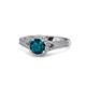 1 - Levana Signature London Blue Topaz and Diamond Halo Engagement Ring 
