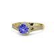 1 - Levana Signature Tanzanite and Diamond Halo Engagement Ring 