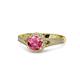 1 - Levana Signature Pink Tourmaline and Diamond Halo Engagement Ring 